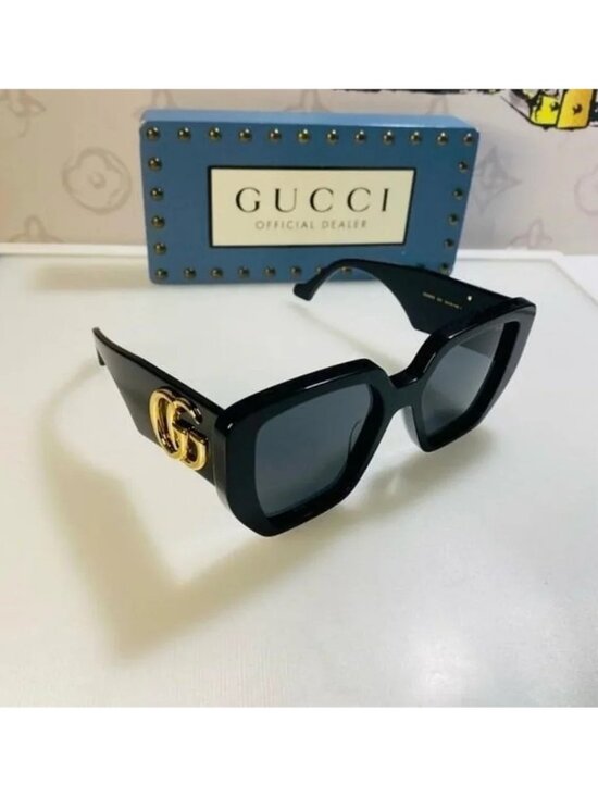 New Gucci Geometric Men’s Women’s Sunglasses GG0956S 003 Black/Gold 54mm main image 8